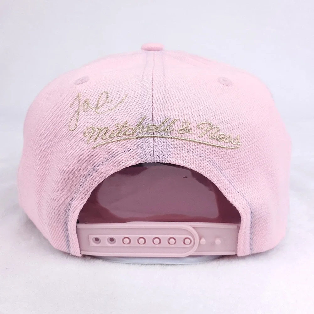 Joe Fresh Goods Mitchell & Ness Snapback Hat Cap 3D Logo South Side Pink NWT